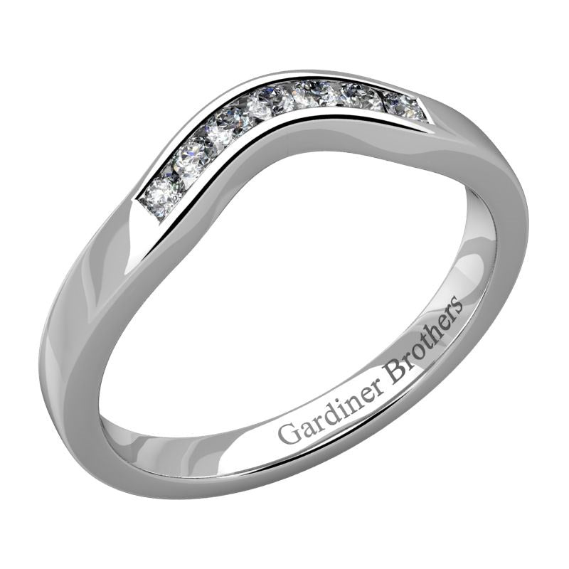 Round Brilliant Cut Shaped Diamond Wedding Band gardiner-brothers 0.15cts Platinum