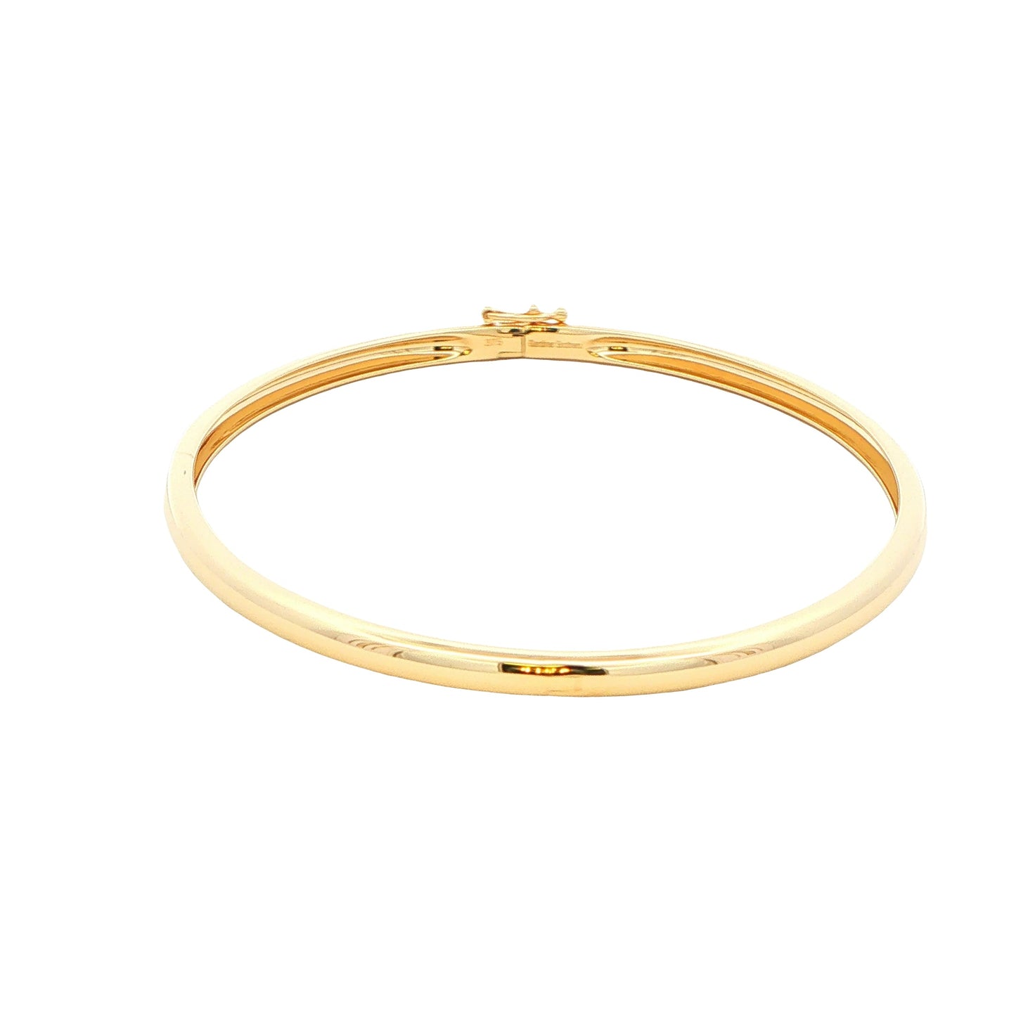 Yellow Gold 3mm Solid 'D Shape' medium weight profile bangle Gardiner Brothers