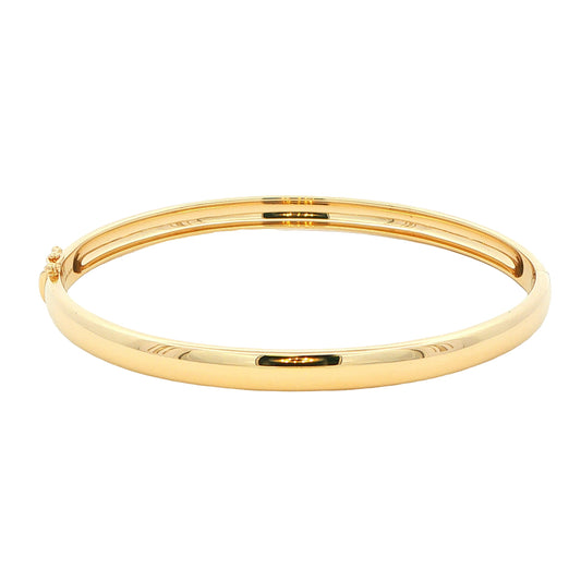 Yellow Gold 6mm Solid 'D Shape' medium weight profile bangle Gardiner Brothers