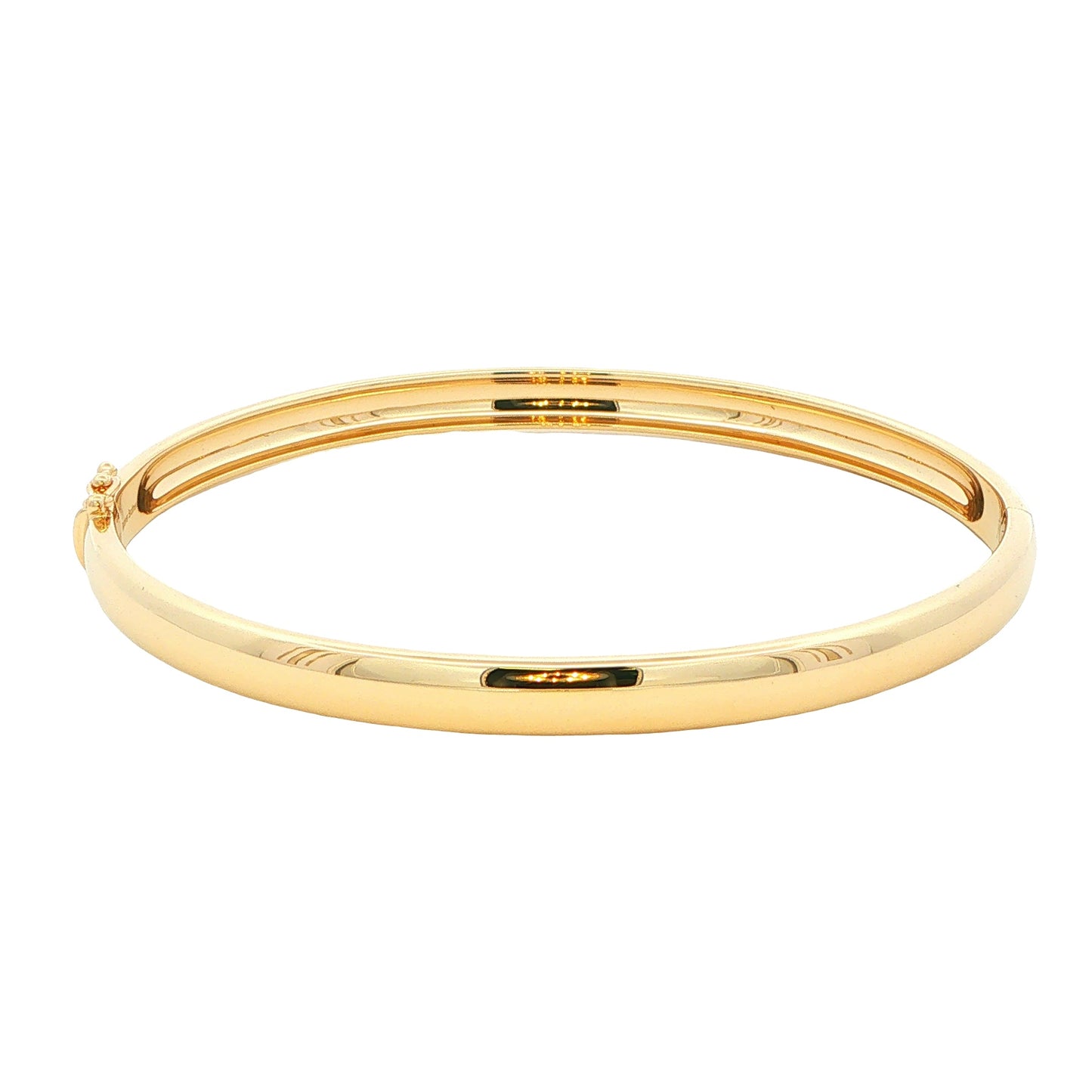 Yellow Gold 6mm Solid 'D Shape' medium weight profile bangle Gardiner Brothers