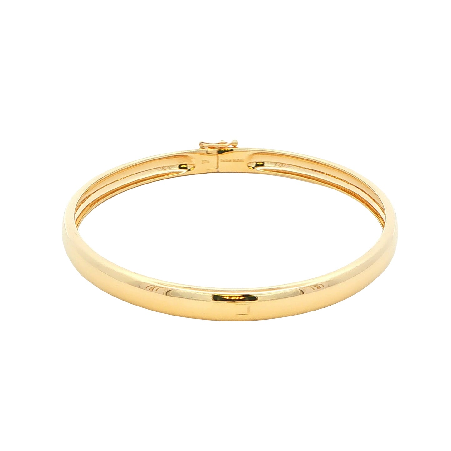 Yellow Gold 6mm Solid 'D Shape' medium weight profile bangle Gardiner Brothers