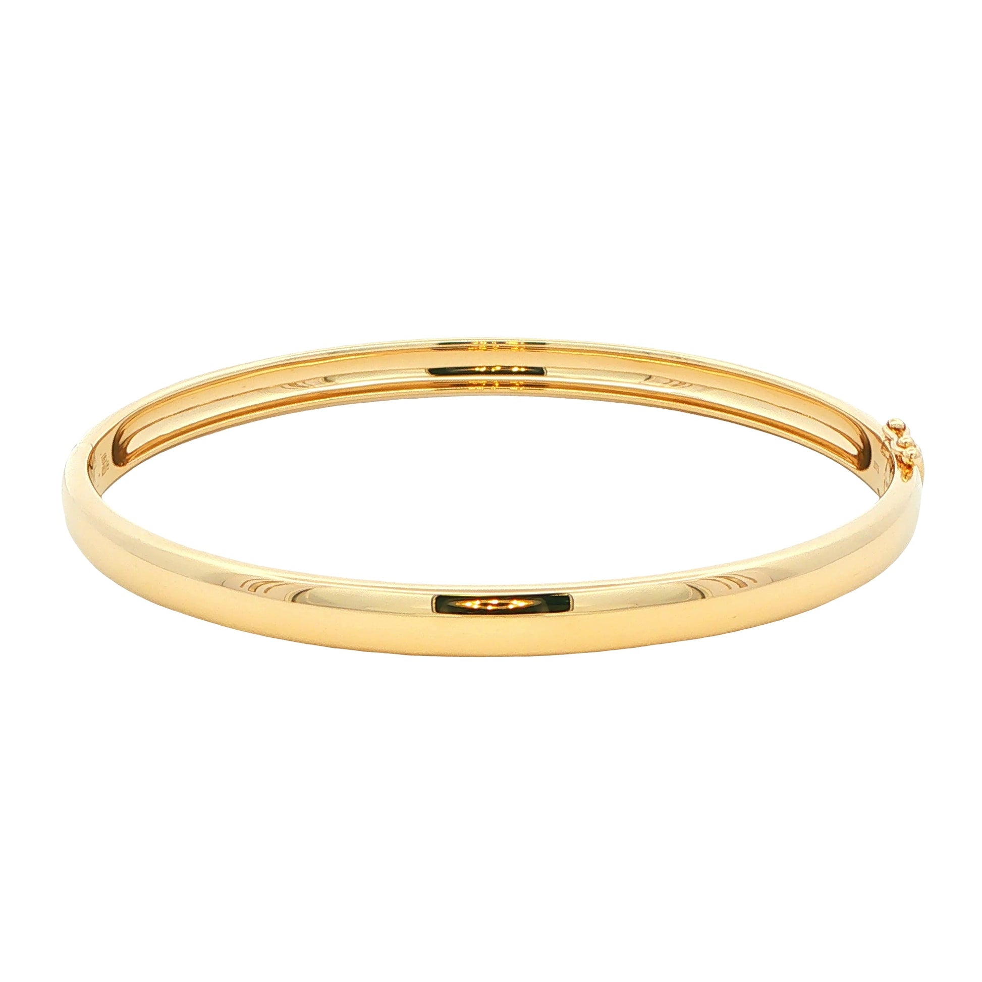 Yellow Gold 6mm Solid 'D Shape' medium weight profile bangle Gardiner Brothers