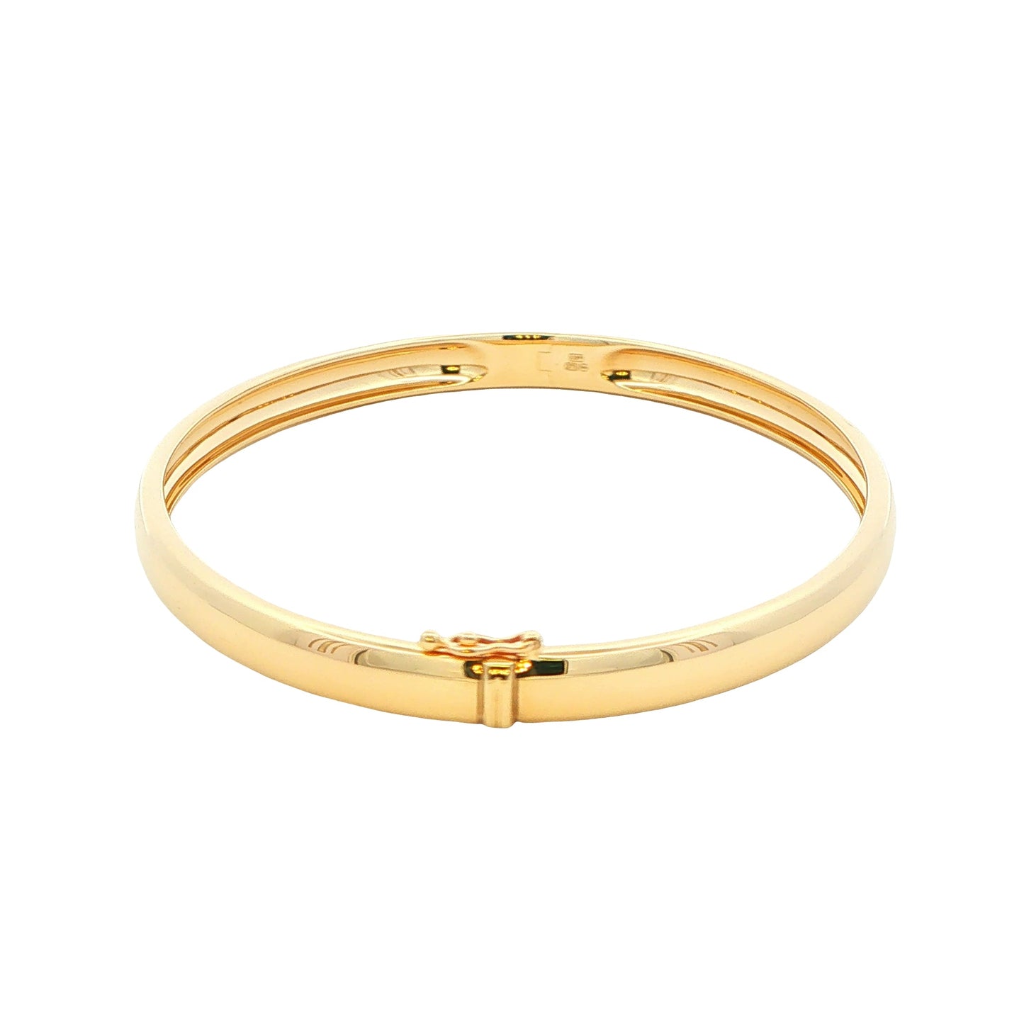Yellow Gold 6mm Solid 'D Shape' medium weight profile bangle Gardiner Brothers