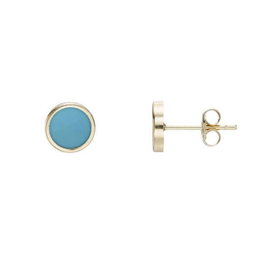 Yellow Gold Turquoise Stud Earrings Gardiner Brothers