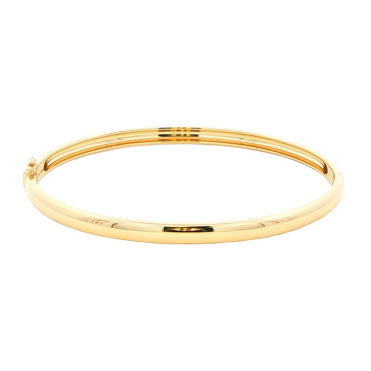 Yellow Gold 4mm Solid 'D Shape' medium weight profile bangle Gardiner Brothers