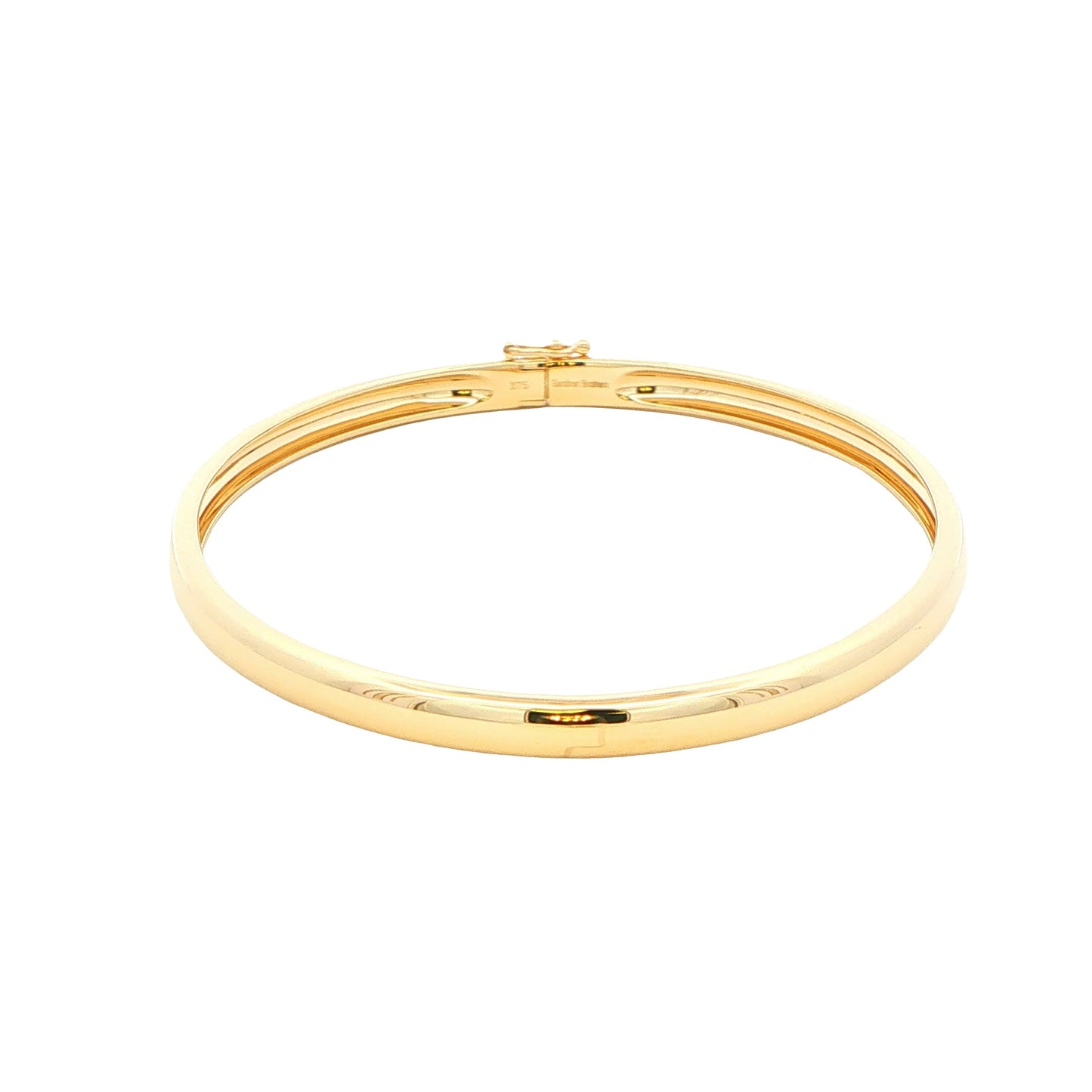 Yellow Gold 4mm Solid 'D Shape' medium weight profile bangle Gardiner Brothers