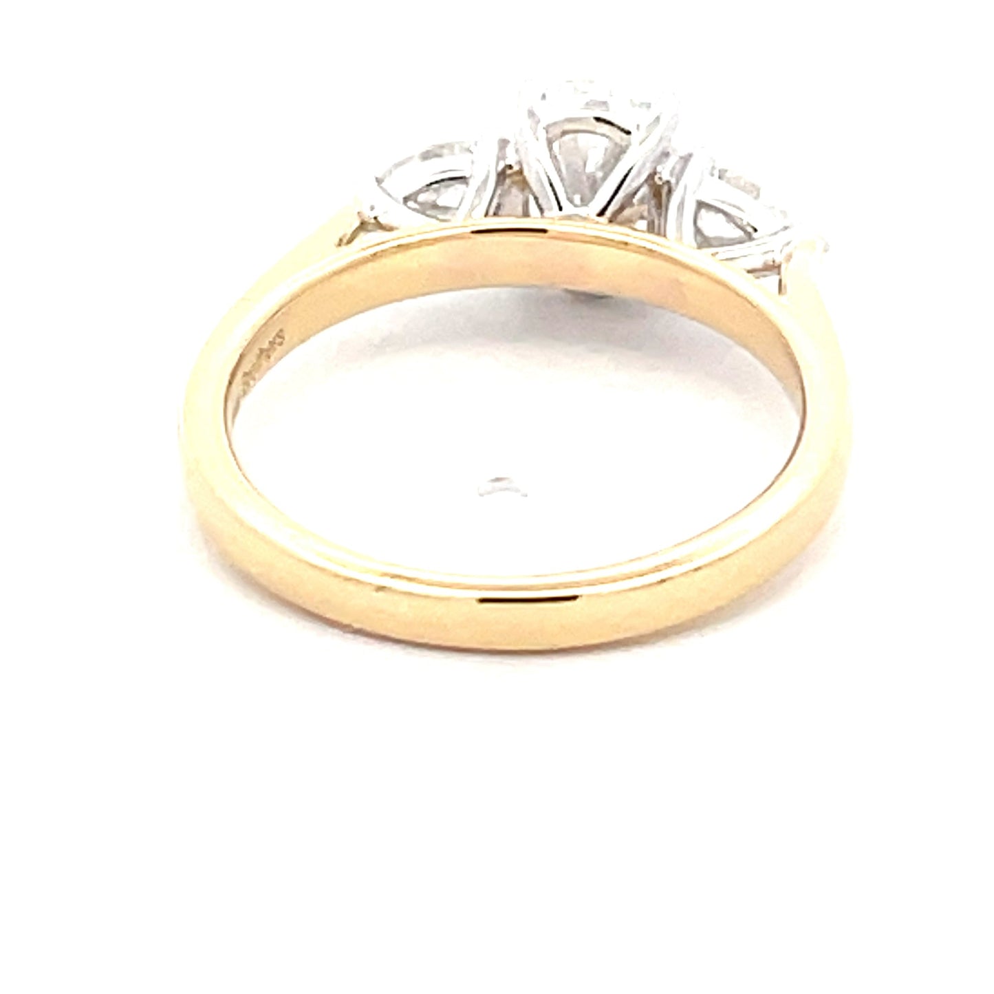 Yellow Gold Oval and pear shaped diamond 3 stone ring - 1.30cts Gardiner Brothers