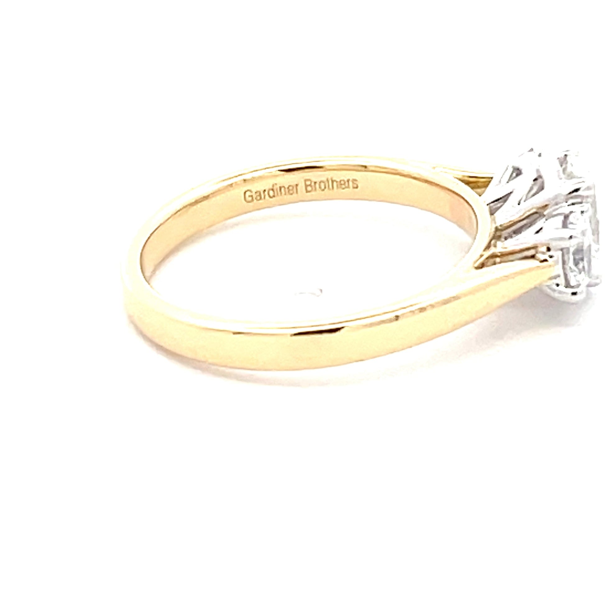 Yellow Gold Oval Shaped Diamond 3 Stone Ring - 1.06cts Gardiner Brothers