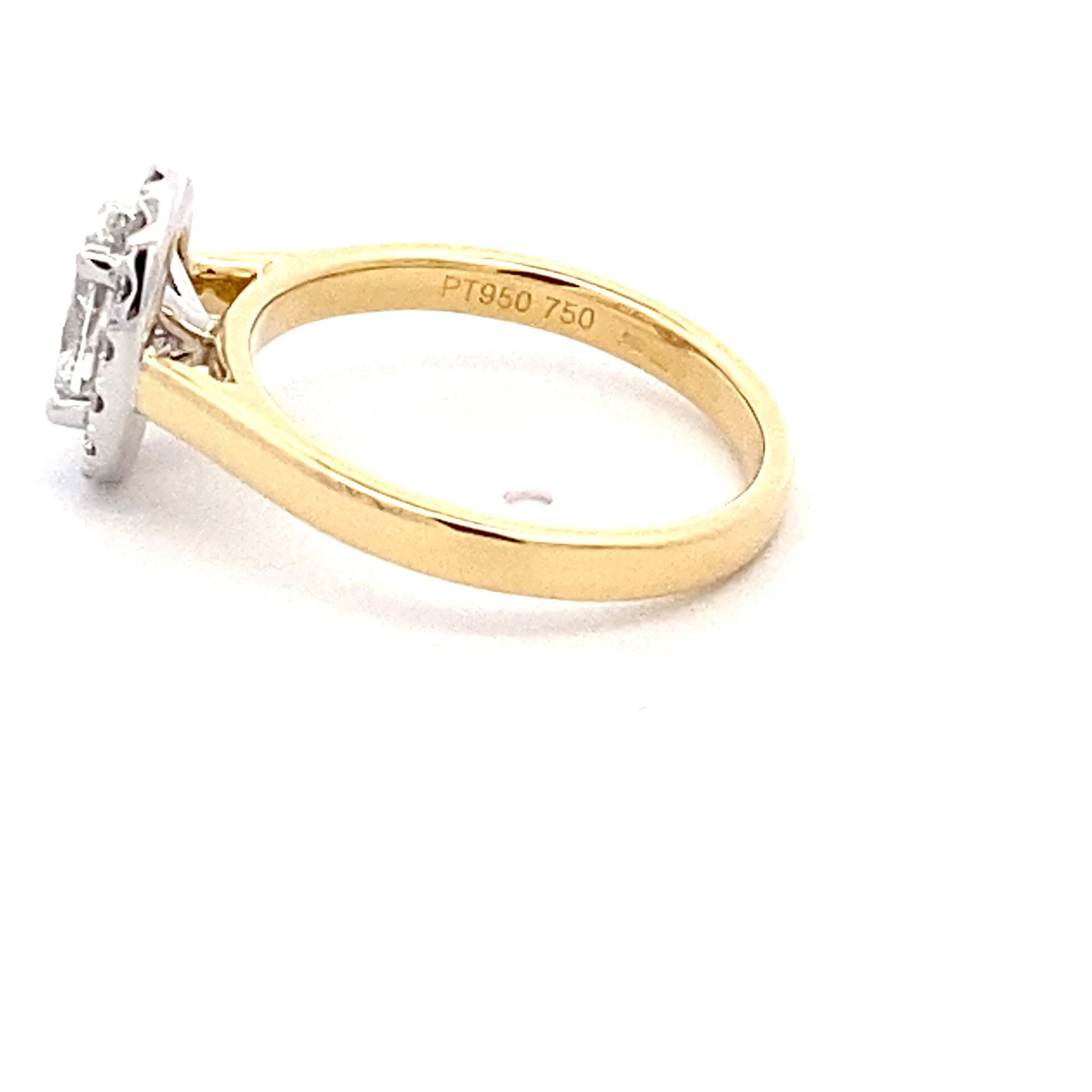 Yellow Gold Oval Shaped Diamond Halo Style Ring - 1.00cts Gardiner Brothers