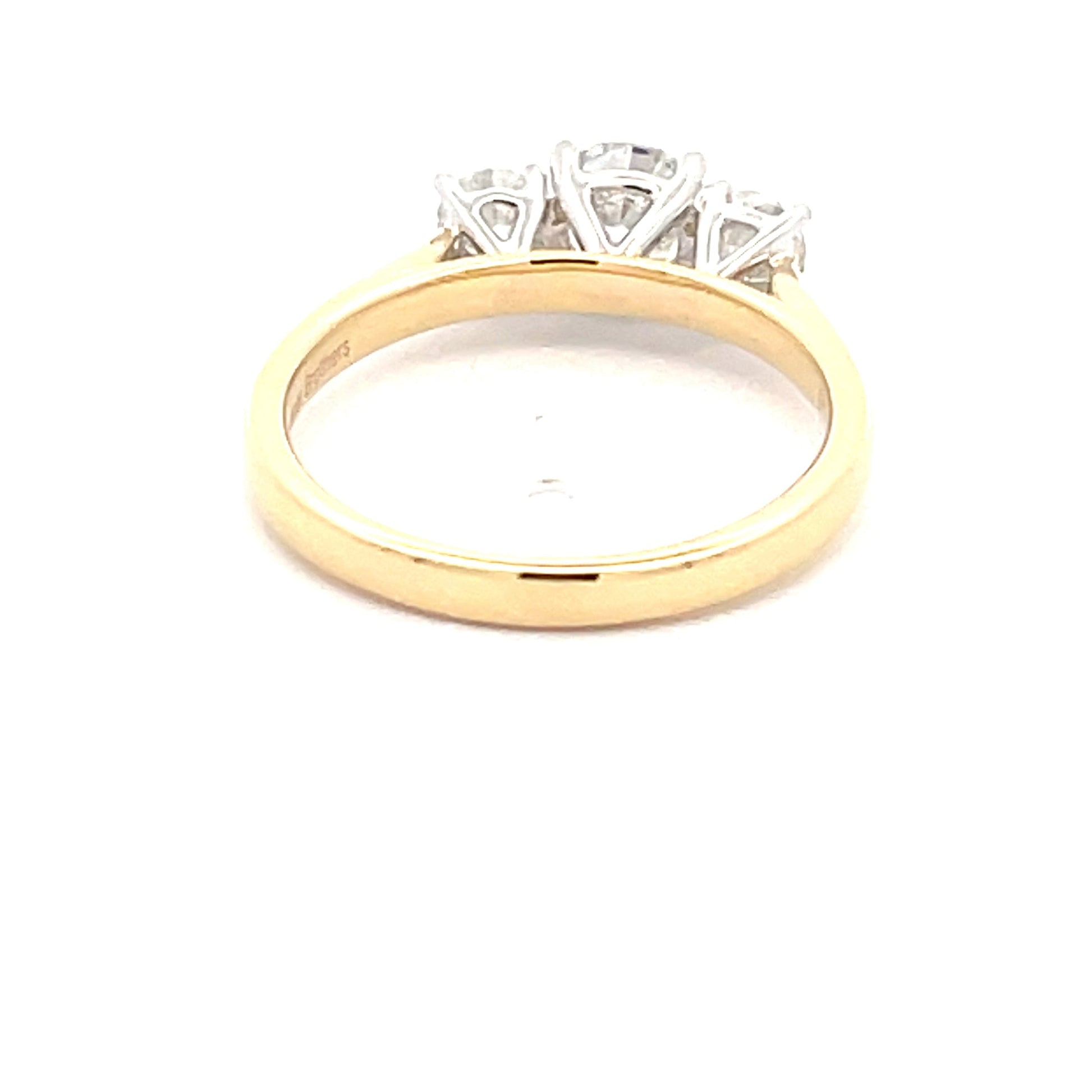 Yellow Gold Round brilliant cut diamond 3 stone ring - 1.15cts Gardiner Brothers
