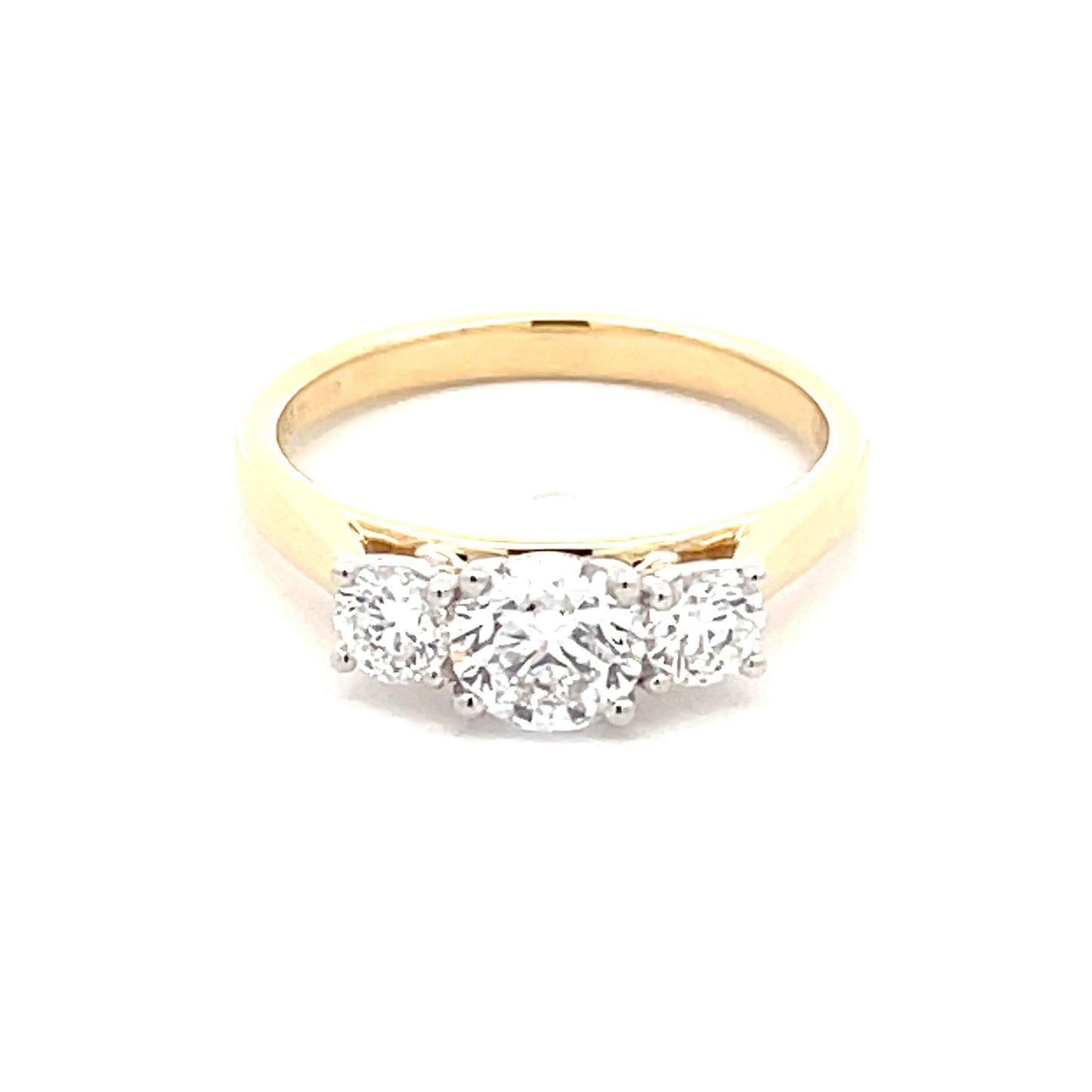 Yellow Gold Round brilliant cut diamond 3 stone ring - 1.15cts Gardiner Brothers