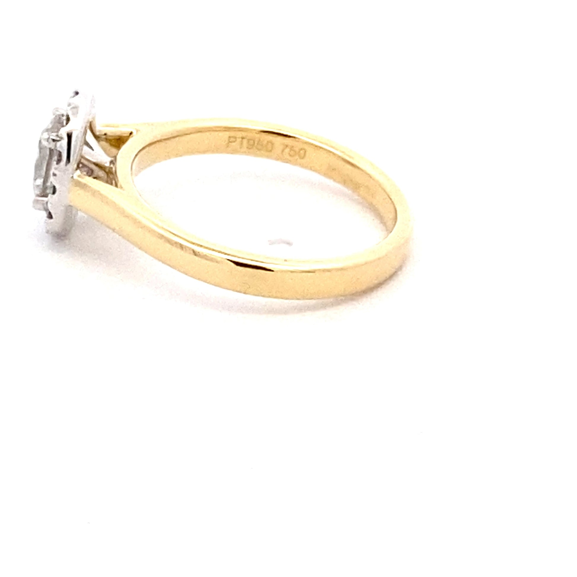 Yellow Gold Oval Shaped Diamond Halo Style Ring - 0.75cts Gardiner Brothers
