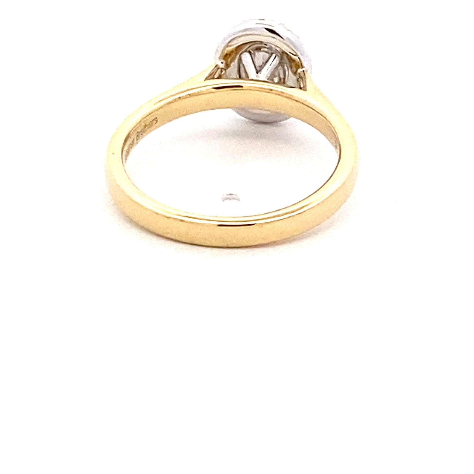 Yellow Gold Oval Shaped Diamond Halo Style Ring - 0.75cts Gardiner Brothers