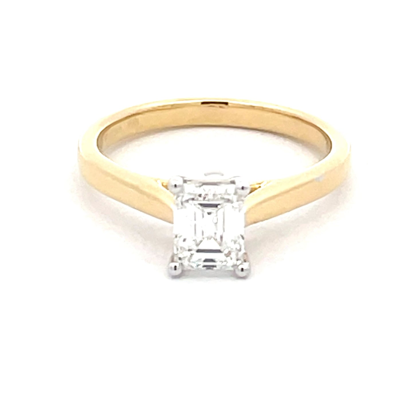 Yellow Gold Emerald Cut Diamond Solitaire Ring - 1.00cts Gardiner Brothers