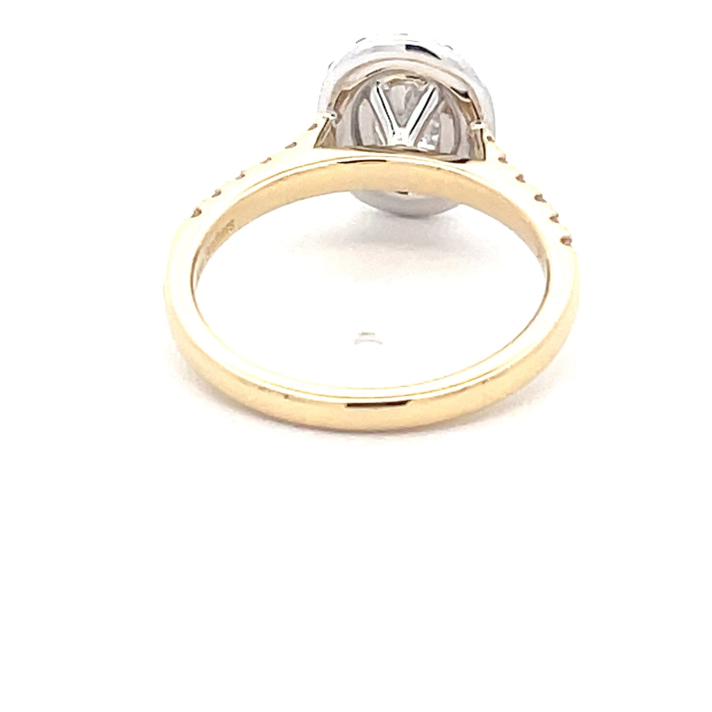 Yellow Gold Oval shaped Diamond Halo Cluster Style Ring - 1.48cts Gardiner Brothers