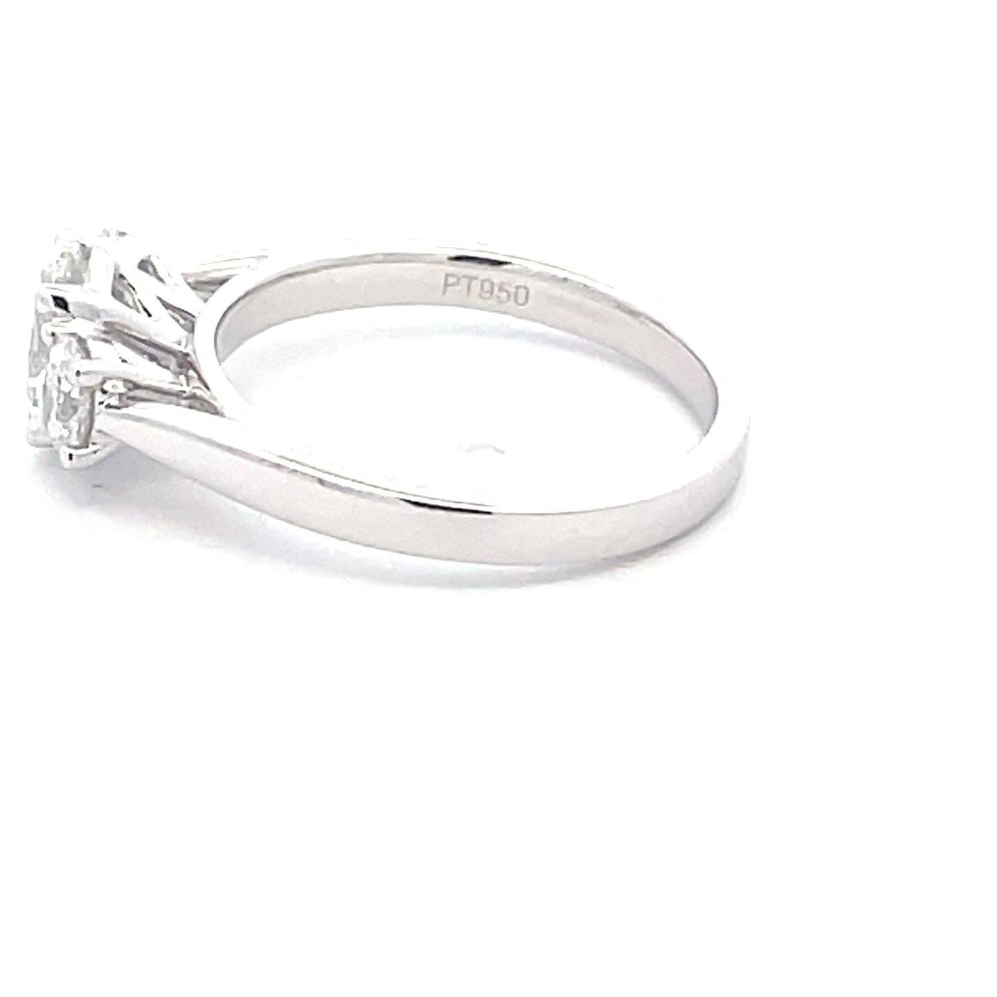 Platinum Oval Shaped Diamond 3 Stone Ring - 1.10cts Gardiner Brothers
