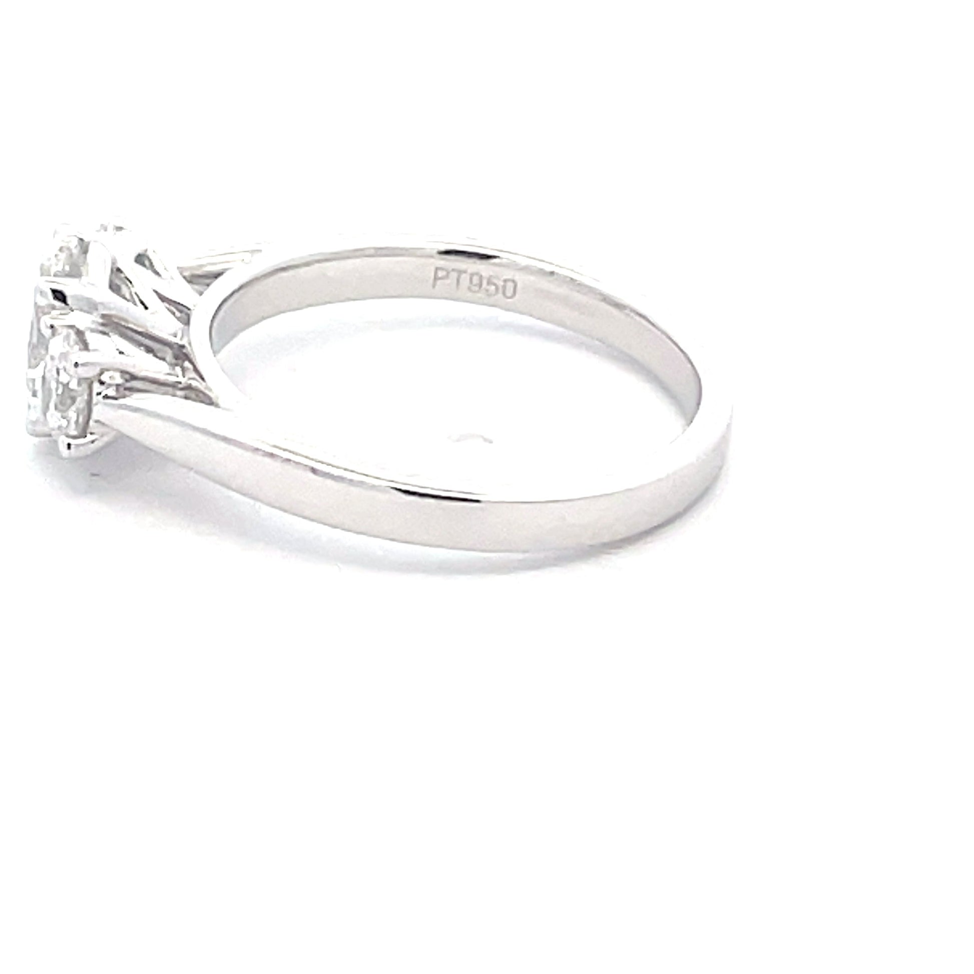 Platinum Oval Shaped Diamond 3 Stone Ring - 1.10cts Gardiner Brothers