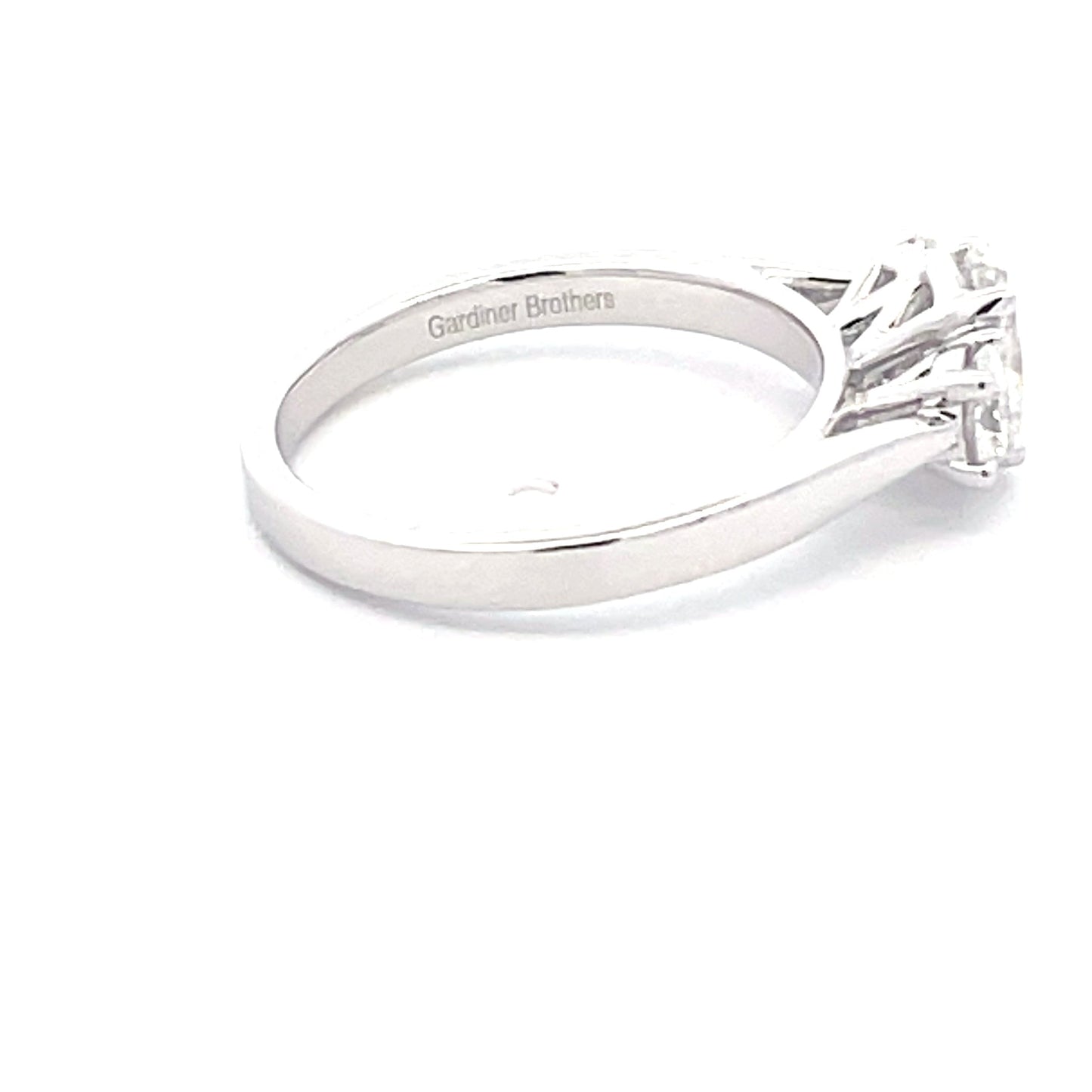 Platinum Oval Shaped Diamond 3 Stone Ring - 1.10cts Gardiner Brothers