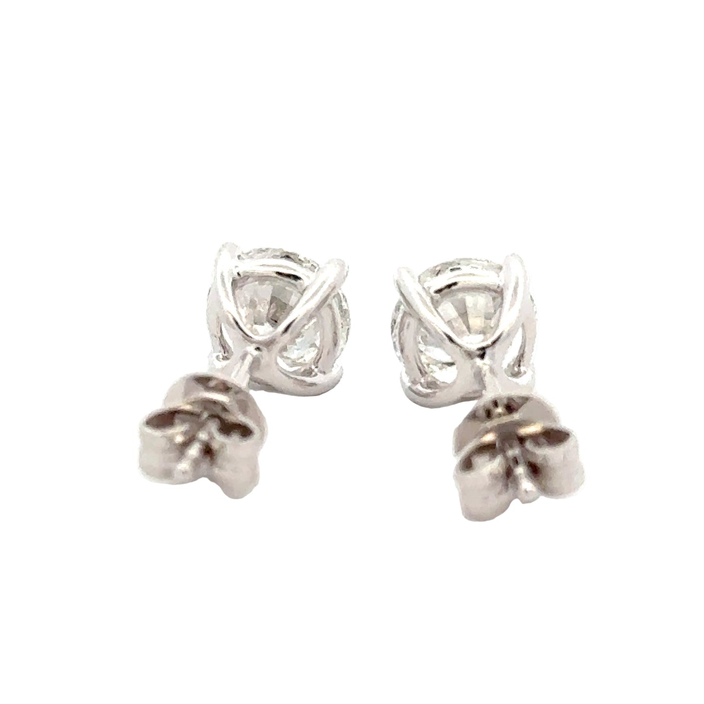 Round brilliant cut diamond solitaire earrings - 2.00cts  Gardiner Brothers   