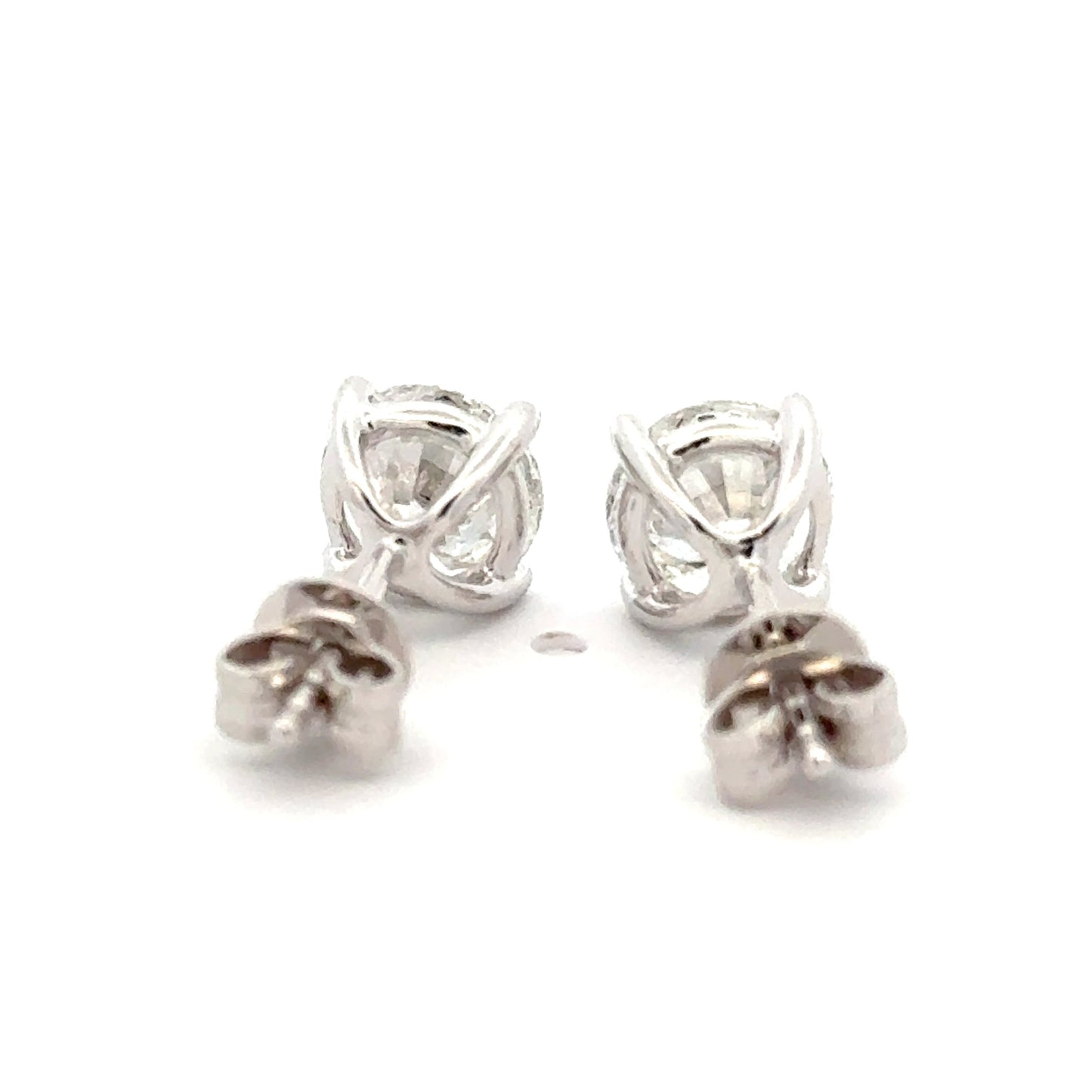 Round brilliant cut diamond solitaire earrings - 2.00cts  Gardiner Brothers   