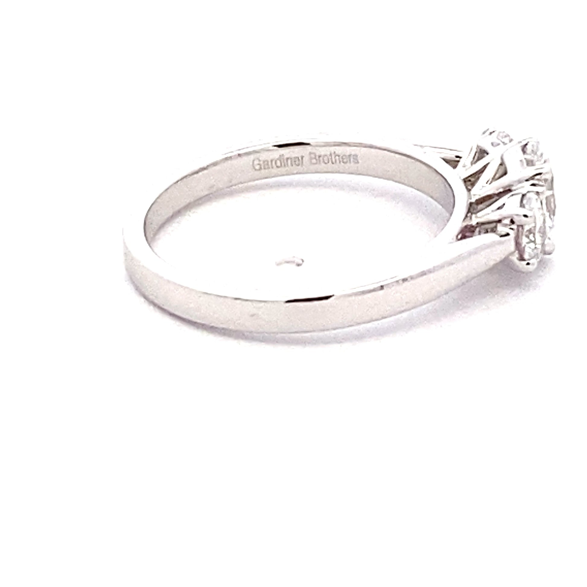 Platinum Oval Shaped Diamond 3 Stone Ring - 1.01cts Gardiner Brothers