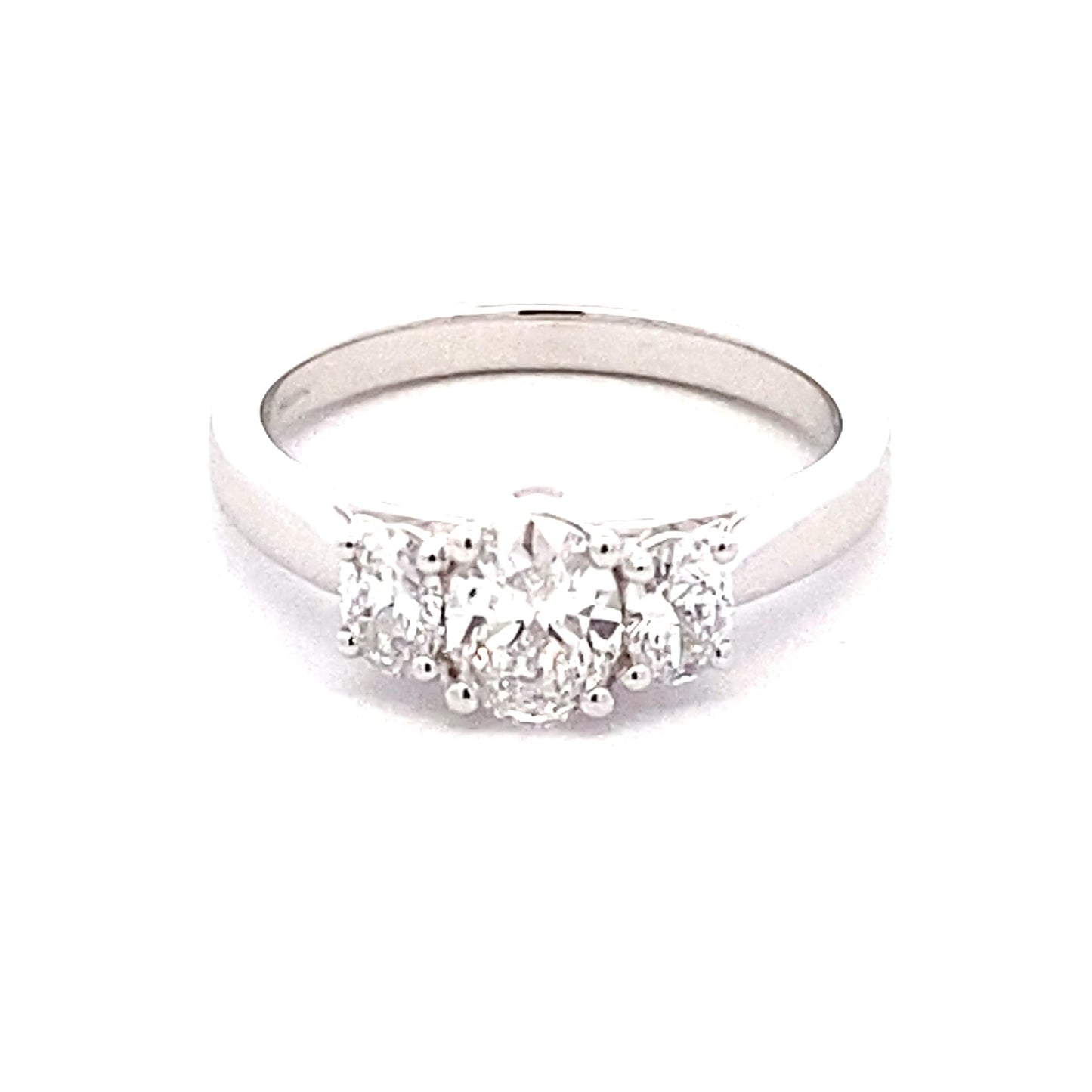Platinum Oval Shaped Diamond 3 Stone Ring - 1.01cts Gardiner Brothers