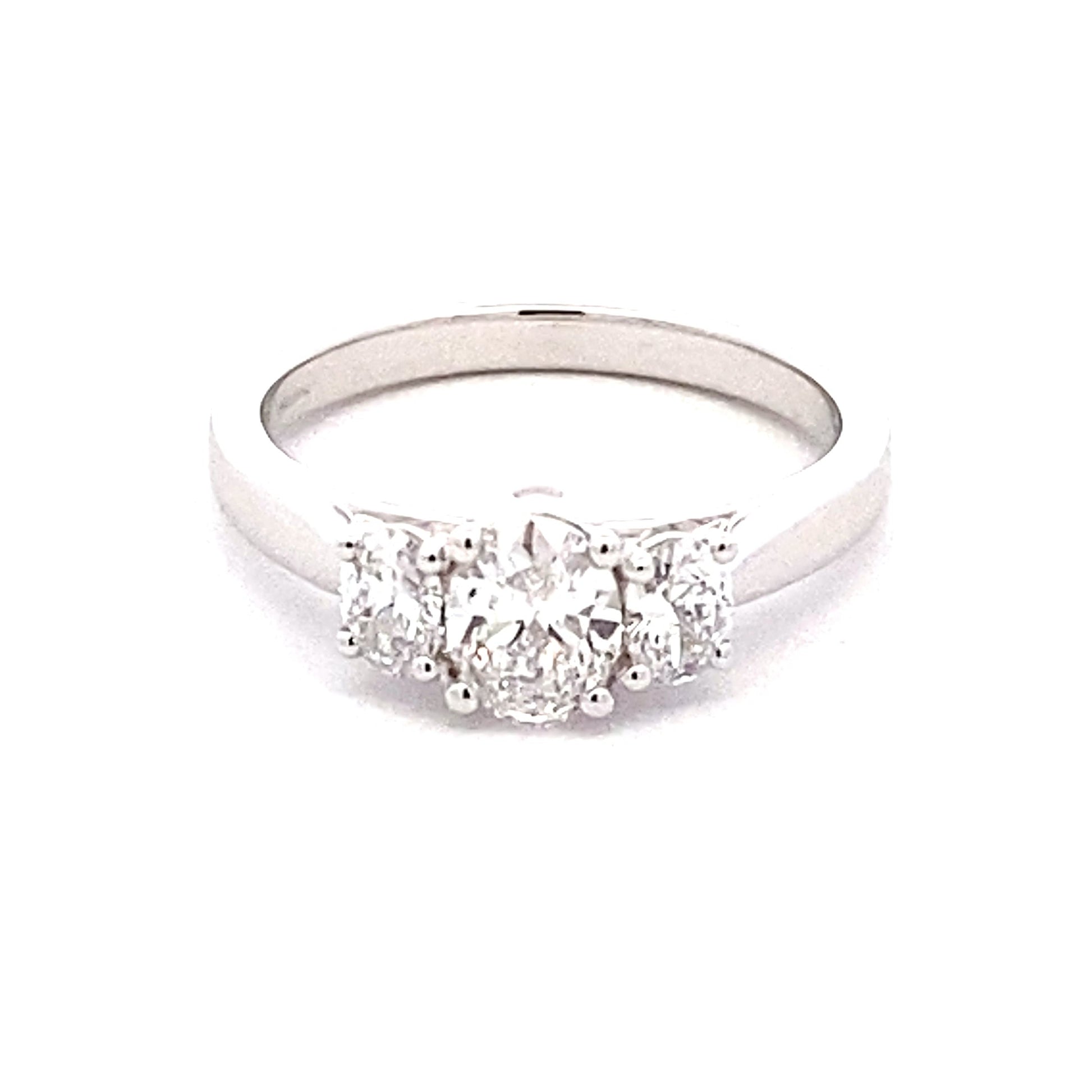 Platinum Oval Shaped Diamond 3 Stone Ring - 1.01cts Gardiner Brothers