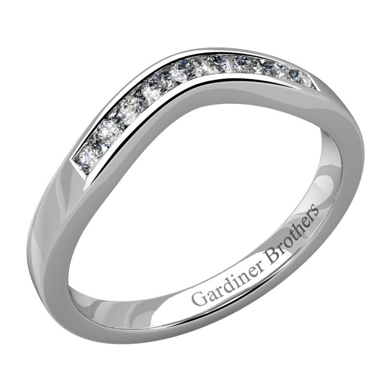 Round Brilliant Cut Shaped 9 Diamond Wedding Band gardiner-brothers