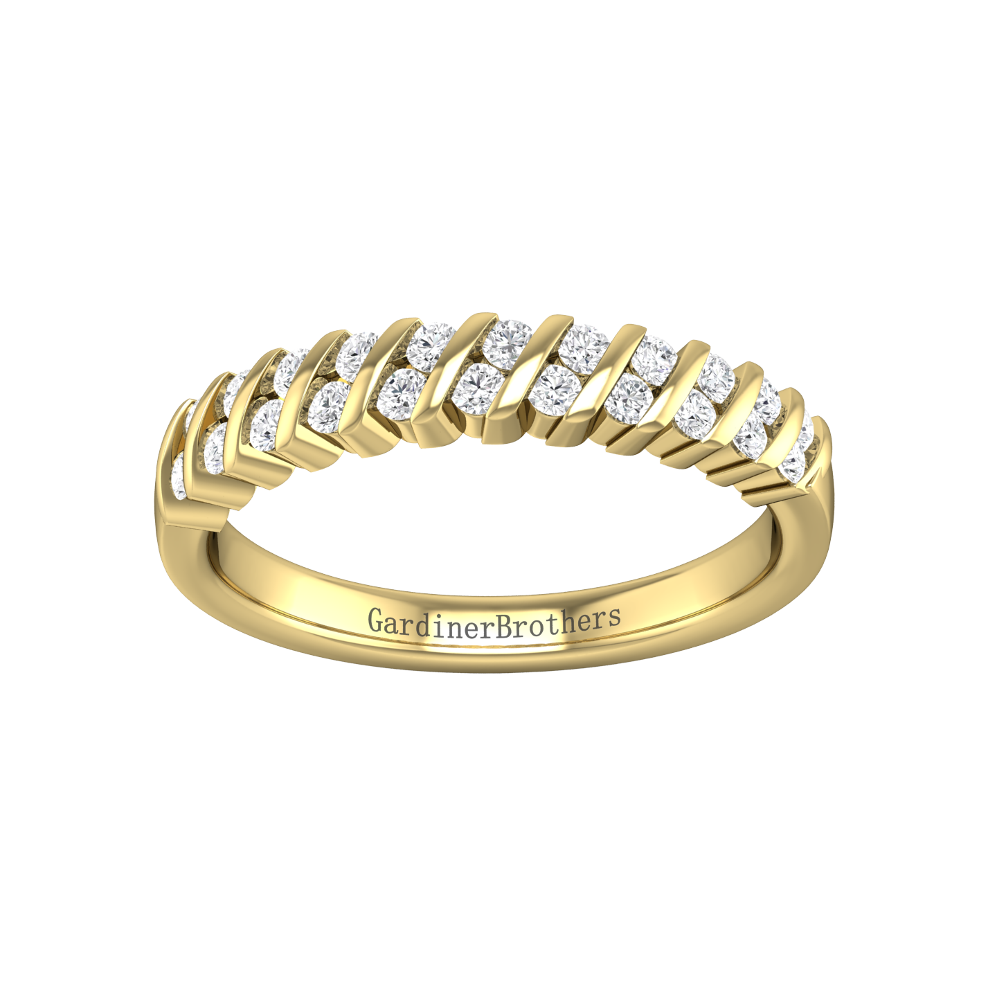 Round Brilliant Cut Diamond Wedding Band  gardiner-brothers   