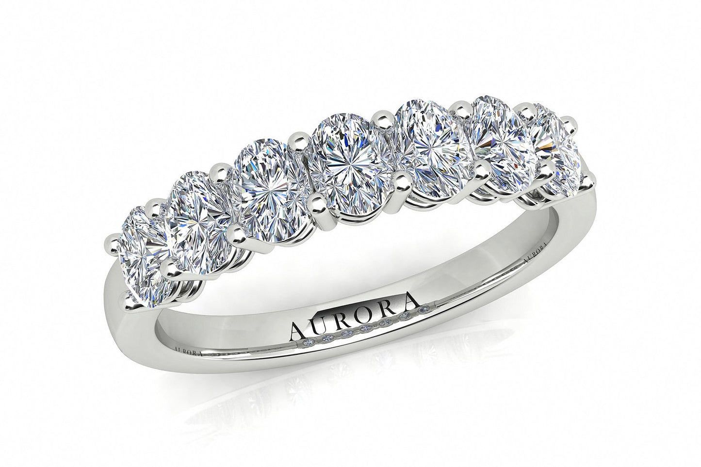 Oval Shape Aurora Diamond 7 Stone Eternity Ring  Gardiner Brothers