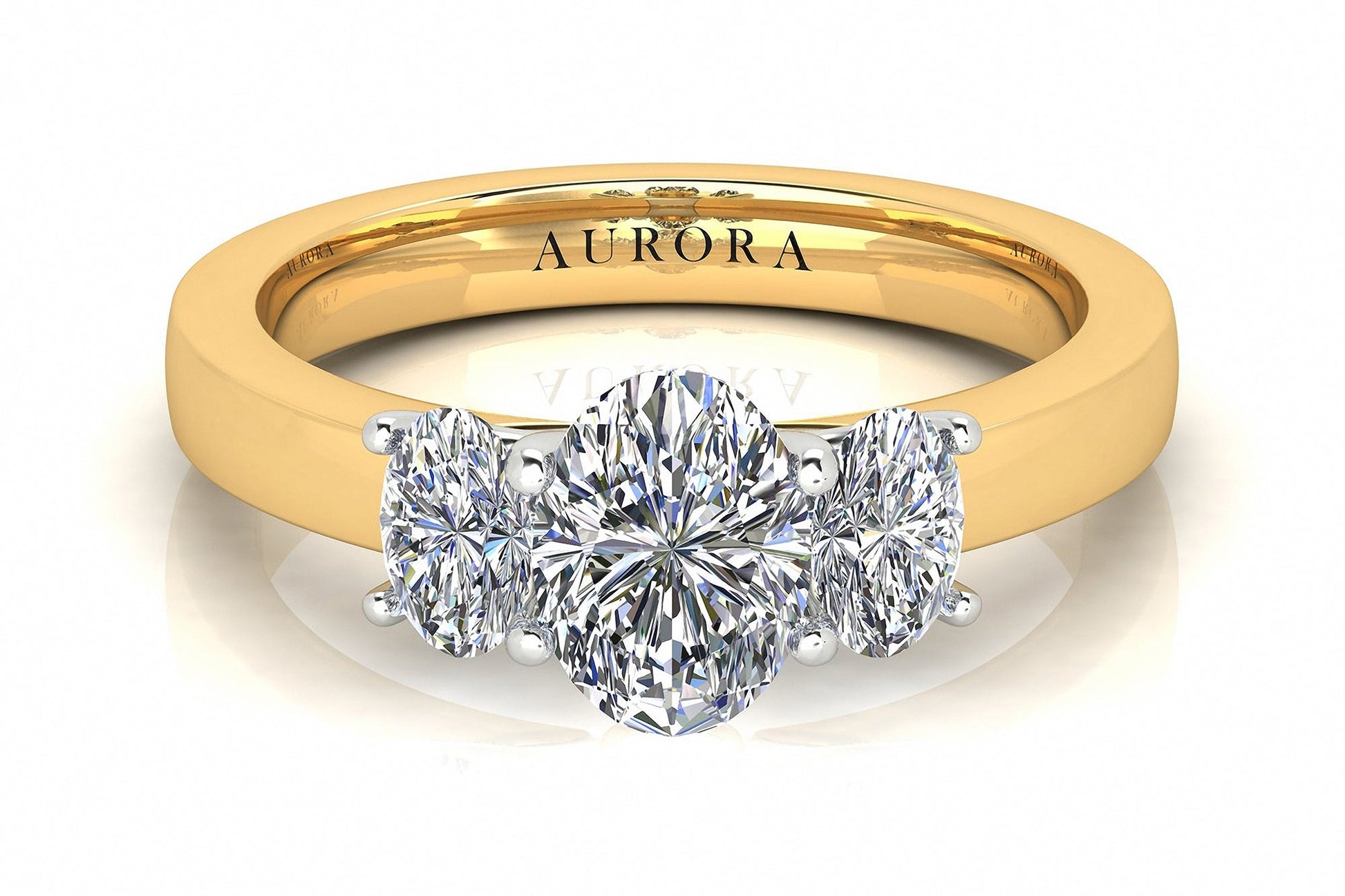 Oval Shape Aurora Diamond 3 Stone ring  Gardiner Brothers