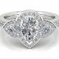 Pear Shape Aurora Diamond 3 Stone Halo Ring  Gardiner Brothers