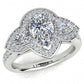 Pear Shape Aurora Diamond 3 Stone Halo Ring  Gardiner Brothers