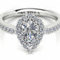 Pear Shape Aurora Diamond Halo Ring  Gardiner Brothers