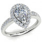 Pear Shape Aurora Diamond Halo Ring  Gardiner Brothers