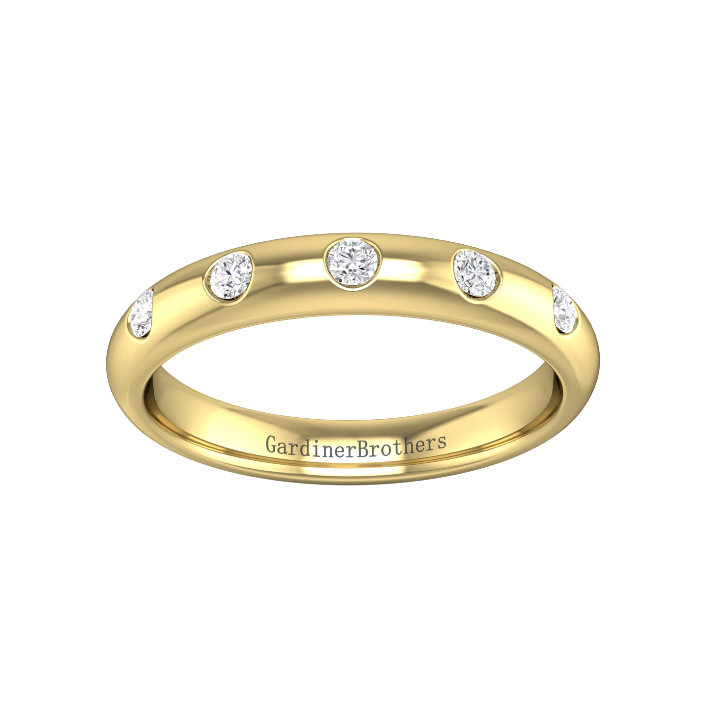 Round Brilliant Cut Diamond Wedding Band  gardiner-brothers   