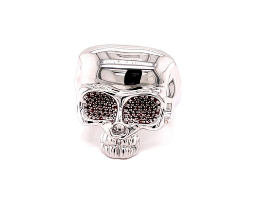 Skull Ring with Ruby Encrusted Eyes  Gardiner Brothers