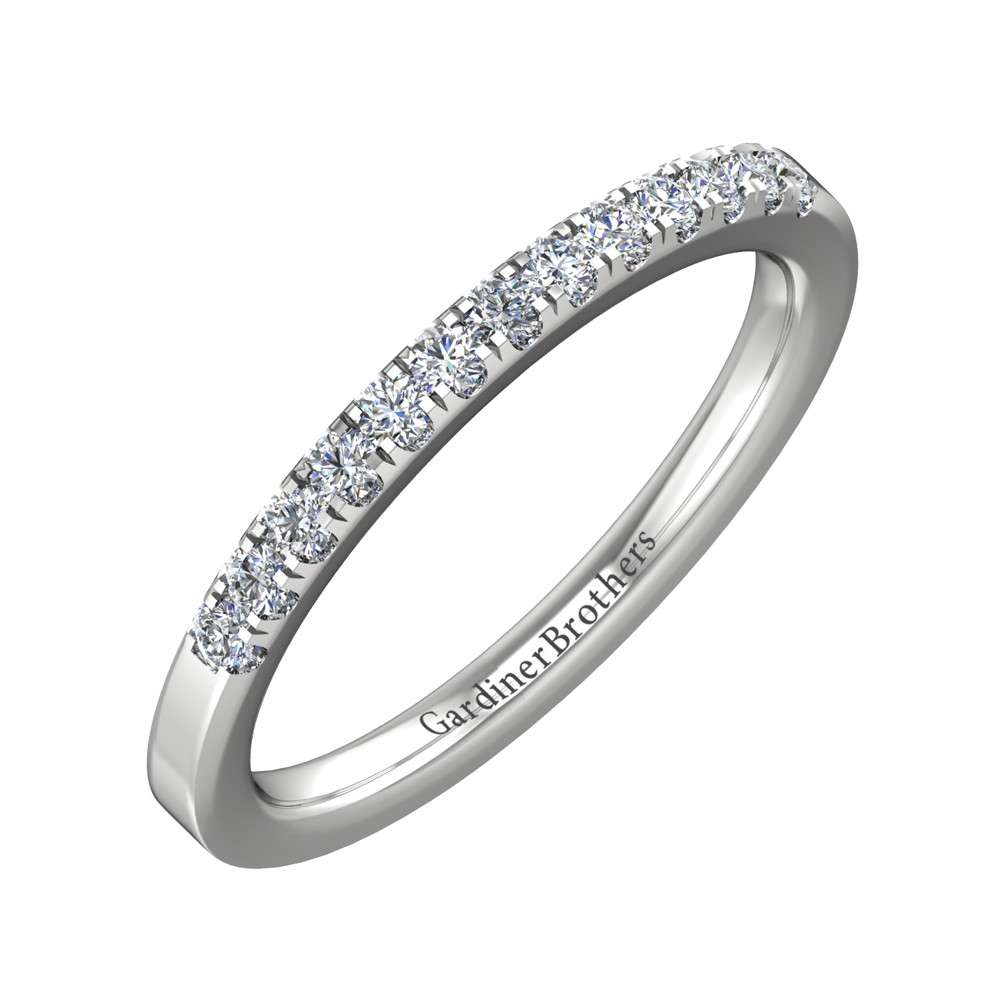 Diamond Set Micro Claw Style Wedding Band gardiner-brothers 0.15cts Platinum