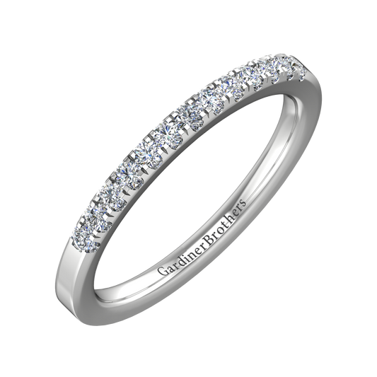 Diamond Set Micro Claw Style Wedding Band gardiner-brothers 0.15cts Platinum