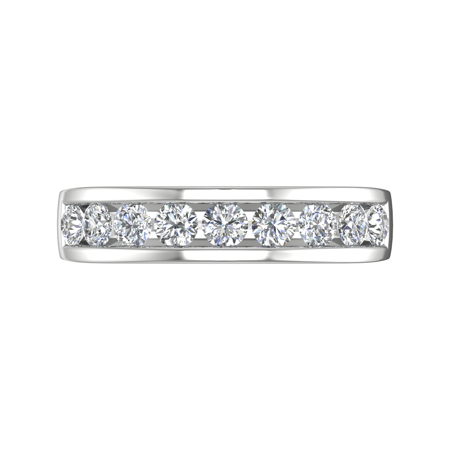 Round Brilliant Cut 9 Stone Diamond Set Wedding Band  gardiner-brothers   