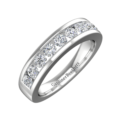 Round Brilliant Cut 9 Stone Diamond Set Wedding Band  gardiner-brothers 0.12cts Platinum 