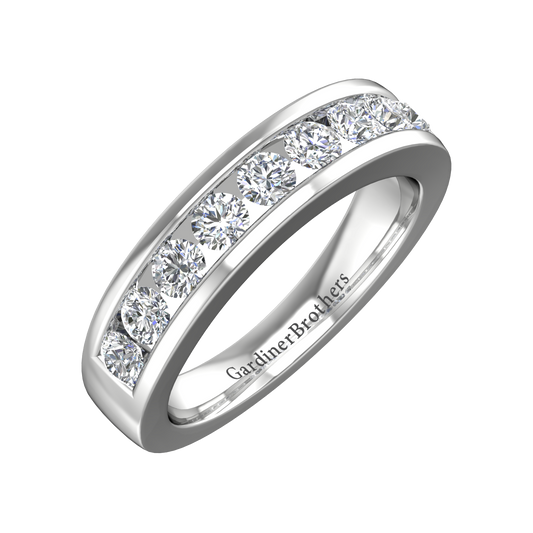 Round Brilliant Cut 9 Stone Diamond Set Wedding Band  gardiner-brothers 0.12cts Platinum 