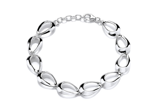 Silver Open Oval Link Bracelet  Gardiner Brothers