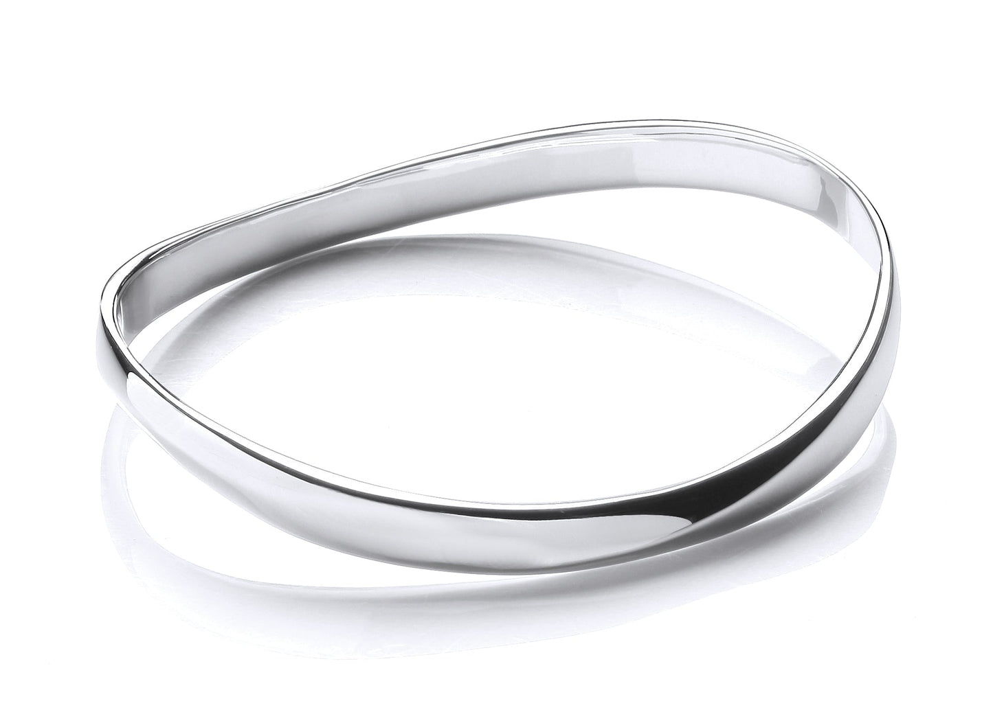 Silver Solid Wavy Bangle Gardiner Brothers