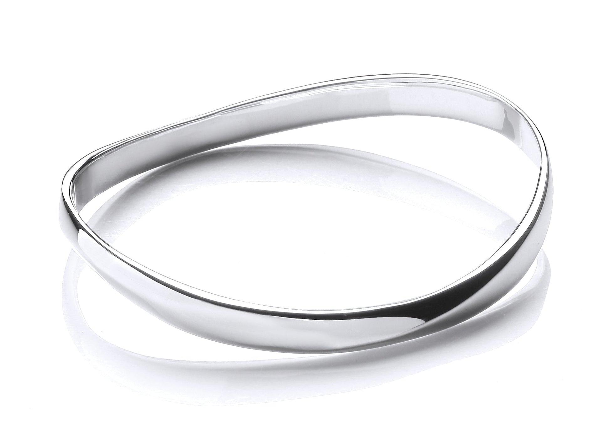 Silver Solid Wavy Bangle Gardiner Brothers