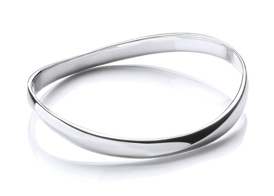 Silver Solid Wavy Bangle Gardiner Brothers
