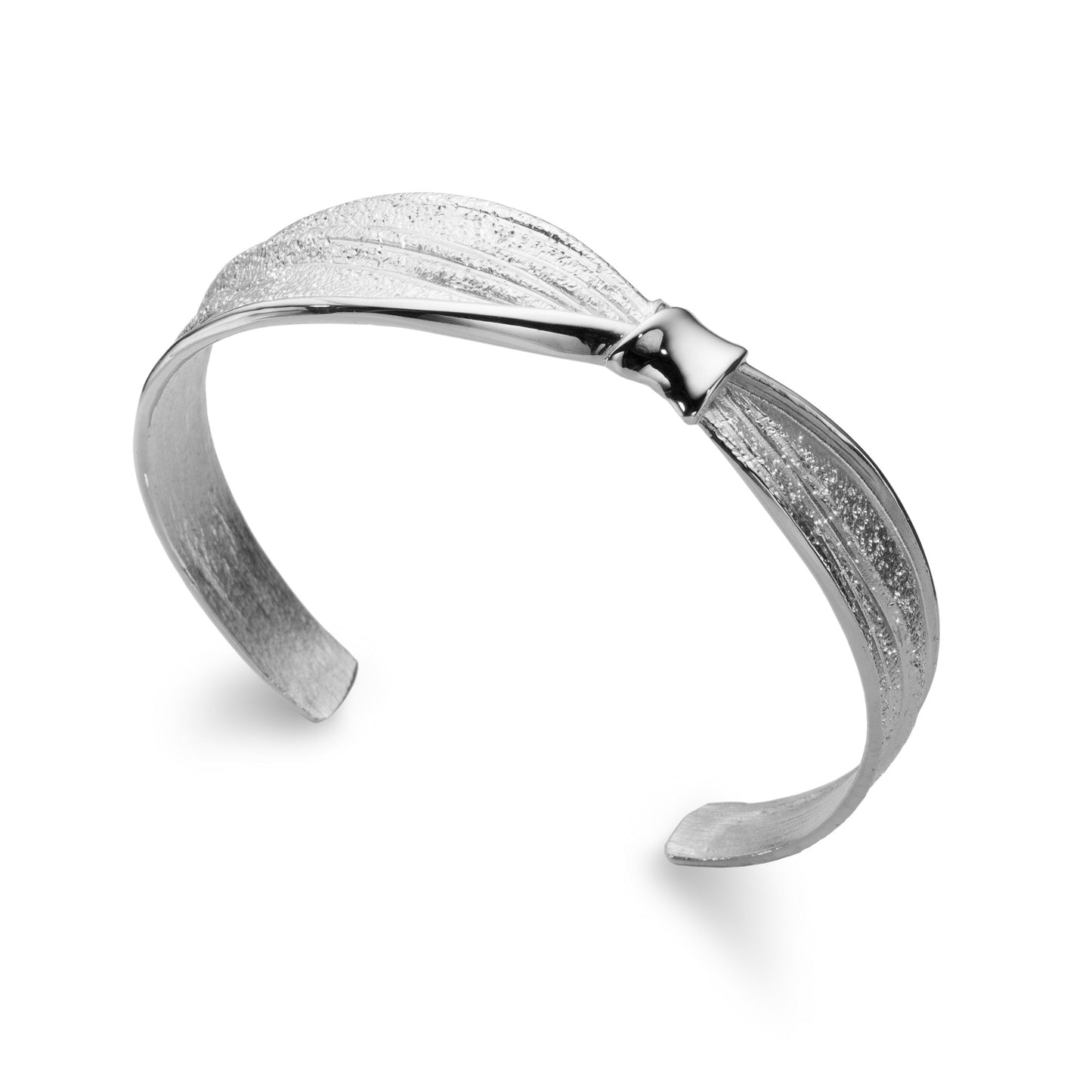 Silver Stardust Bow Cuff Bangle  Gardiner Brothers