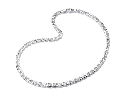 Silver Chamfered Curb Link Necklace  Gardiner Brothers