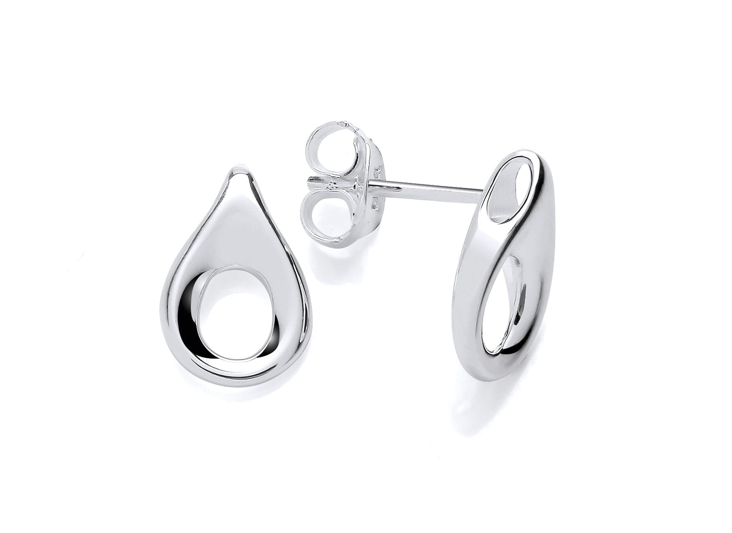 Silver Open Tear Drop Earrings  Gardiner Brothers   