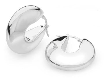 Silver Bulbous Hoop Earrings  Gardiner Brothers